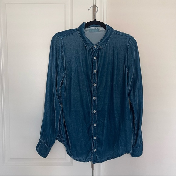 CP Shades Romy Velvet Button Down Shirt - Picture 1 of 7